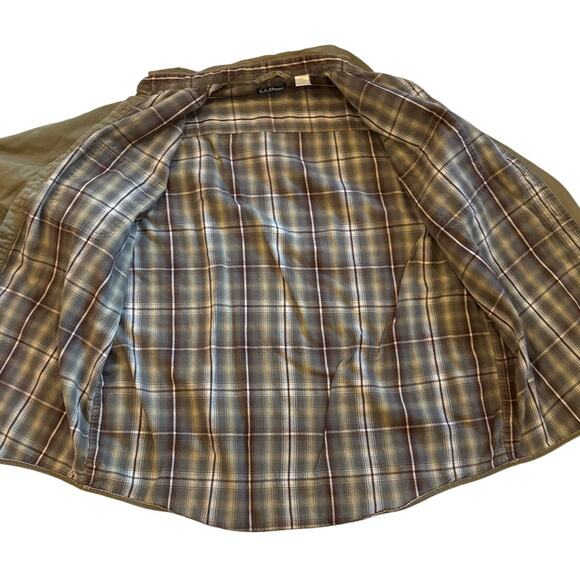 LL Bean Hurricane Shirt Mens Sz Large Green Shacket Fleece Lined Made in Canada - Picture 6 of 9